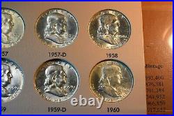 1948-1963 Franklin Half Dollar Complete Bu White Hot 35 Coin Set! #99