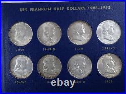 1948-1963 Franklin Half Dollar Complete Set BU Uncirculated in Whitman Album