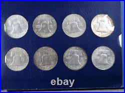 1948-1963 Franklin Half Dollar Complete Set BU Uncirculated in Whitman Album