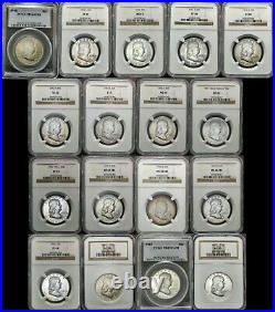 1948-1963 Franklin Half Dollar Complete Year Set (17 coin) NGC PCGS MS AU XF VF