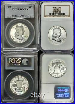 1948-1963 Franklin Half Dollar Complete Year Set (17 coin) NGC PCGS MS AU XF VF