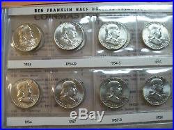 1948 1963 Franklin Silver Half Dollar Choice BU +++ Uncirculated Complete Set