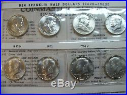 1948 1963 Franklin Silver Half Dollar Choice BU +++ Uncirculated Complete Set