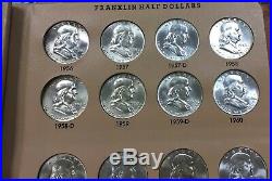 1948-1963 Franklin Silver Half Dollars BU &AU Complete Set of 35 in Dansco Album