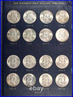 1948-1963 Premium Franklin Half Dollar Complete Set 35 Coins- Choice to Gem BU