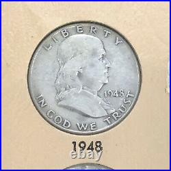 1948-1963 Silver Franklin Half Dollar Complete 35 +1 Coin Set XF/UNC Set Dansco