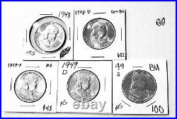 1948 to 1963 Franklin Half Complete Set 36 coins all in MS with55 Bugs Bunny