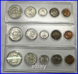 1953 P-d-s Complete 15 Coin Mint U. S. Silver Set Lustrous Brilliant Uncirculated