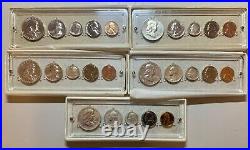 1955 1959 Complete Run Of U. S. Silver Proof Sets