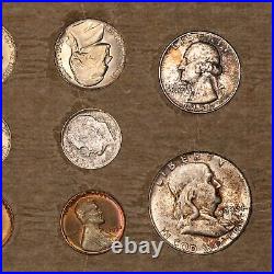 1956 Original US Mint Set Complete OGP Frosty BU Coins Rainbow Toning B2933