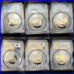 1958 Complete 5 Coin Proof Set, PCGS Trueview- Stunning Rainbow Toned