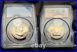 1958 Complete 5 Coin Proof Set, PCGS Trueview- Stunning Rainbow Toned