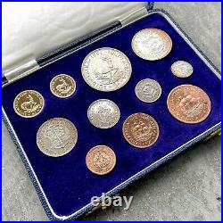 1958 South Africa with Gold Coin Complete Proof Set! Mintage 515 Sets! Toning
