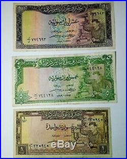 1958 Syr Pounds Banknote Lot Of 7 Piec complete Set Original Rare Livre Money