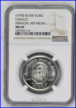 1959-78 Complete 60-Medal Heraldic Art Medal Set All NGC graded, MS67-69