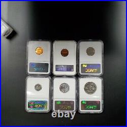 1960 P Complete 6 Coin Proof Set NGC Graded Brown Label PF 66 68 64 67 1 Fat Cas