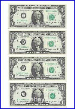 1963A $1 Complete Regular BLOCK Set. 57 Crisp & Uncirculated Banknotes