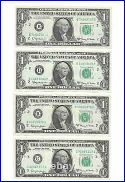 1963A $1 Complete Regular BLOCK Set. 57 Crisp & Uncirculated Banknotes