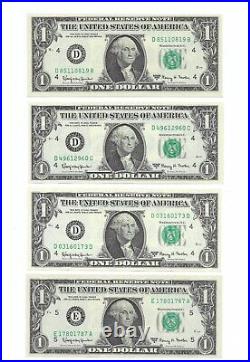 1963A $1 Complete Regular BLOCK Set. 57 Crisp & Uncirculated Banknotes