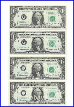 1963A $1 Complete Regular BLOCK Set. 57 Crisp & Uncirculated Banknotes