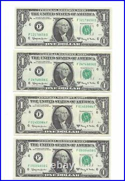 1963A $1 Complete Regular BLOCK Set. 57 Crisp & Uncirculated Banknotes