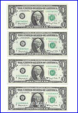 1963A $1 Complete Regular BLOCK Set. 57 Crisp & Uncirculated Banknotes