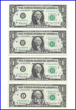 1963A $1 Complete Regular BLOCK Set. 57 Crisp & Uncirculated Banknotes