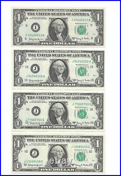 1963A $1 Complete Regular BLOCK Set. 57 Crisp & Uncirculated Banknotes