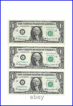 1963A $1 Complete Regular BLOCK Set. 57 Crisp & Uncirculated Banknotes