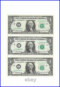 1963A $1 Complete Regular BLOCK Set. 57 Crisp & Uncirculated Banknotes