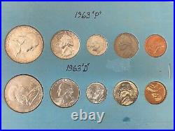 1963-1964 P & D US Mint 90% Silver Mint Set, 2 Complete Mint Sets Total