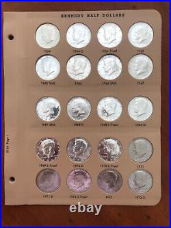 1964-1972 Kennedy Half Dollar Set Complete Dansco 8166 Page 1 12 Pc As Shown