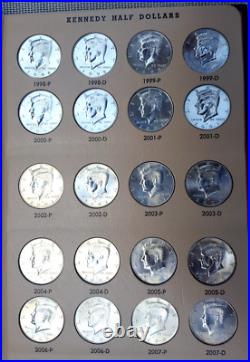 1964 to 2022 P&D KENNEDY HALF DOLLAR COMPLETE SET (110 COINS) BU WithDANSCO ALBUM