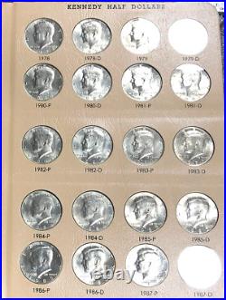 1964 to 2023 P&D KENNEDY HALF DOLLAR COMPLETE SET (112 COINS) BU WithDANSCO ALBUM