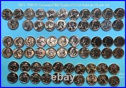 1965 1998 63 Washington Quarter P&D COMPLETE Clad BU Uncirculated Set