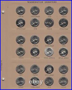 1965-1998 Complete Washington Quarter UNC Silver & Clad 103 Pc Set Dansco 8140