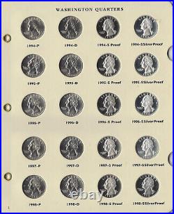 1968-1998 Complete Washington Quarter Uncirculated Set 104 Pcs withLittleton LCA15