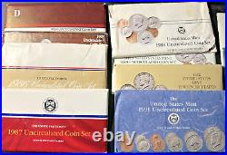 1968 to 1993 + 1998 US Mint Mint Sets 25 Sets P & D Uncirculated withCOA