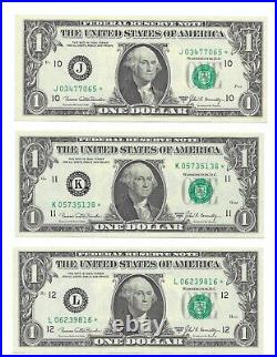 1969C $1 STAR? Complete District Set. 9 Crisp & Uncirculated Banknotes