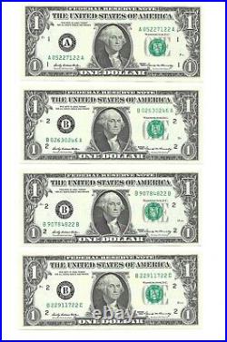 1969 $1 Complete Block Set, 24 Crisp & Uncirculated Banknotes