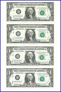 1969 $1 Complete Block Set, 24 Crisp & Uncirculated Banknotes