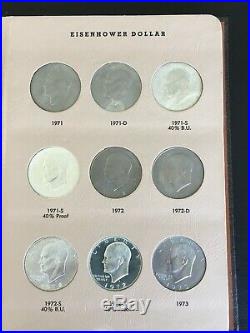 1971 1978 Complete Eisenhower Dollar Dansco 32 Coin Set Uncirculated & Proofs