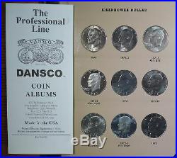 1971 1978 Complete Set of Eisenhower Dollars $1 in Dansco Album w Proof Issues