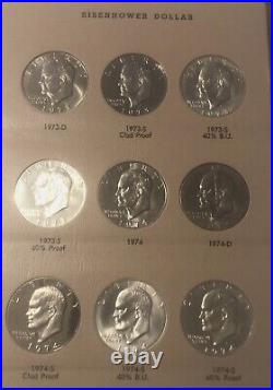 1971-1978 Eisenhower Complete set (32) Coins in Dansco Book Includes Proofs