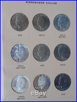 1971-1978 P/d/s (10) Silver Complete Eisenhower 32 Coin Set In New Dansco