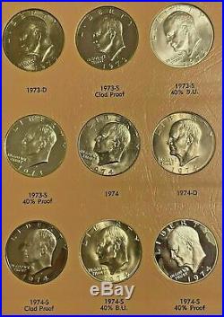 1971-1978 P/d/s Eisenhower Dollar Complete Set 32 Bucoins In Dansco F/shipping