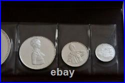 1971 Dahomey Complete 4 Coin Silver Set in Original Wallet 1000 500 Francs +