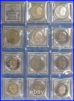 1971-S thru 1978-S Gem Proof Silver & Clad Eisenhower Dollar 11pc Set Complete