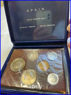 1972 Francisco Franco Sealed Proof Set Complete 6 Uncirculated Coins Spain