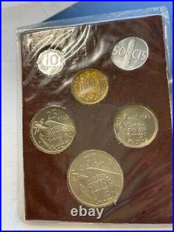 1972 Francisco Franco Sealed Proof Set Complete 6 Uncirculated Coins Spain
